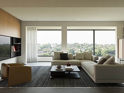 极简大平层客餐厅 现代客餐厅 现代简约客餐厅