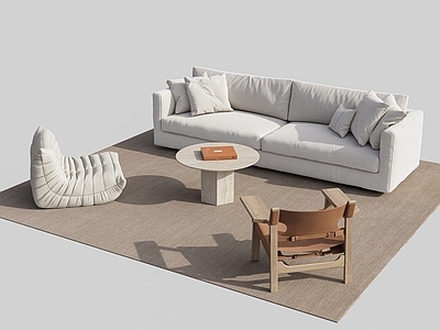 奶油风沙发组合 现代沙发 现代沙发茶几组合 奶油沙发茶几组合 沙发单椅茶几组合