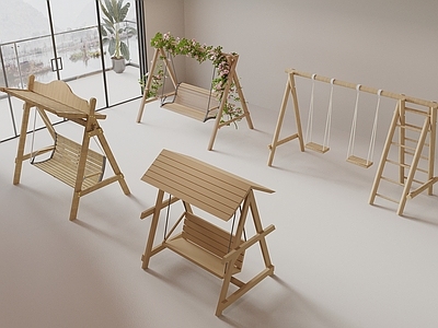 原木风秋千椅 原木风秋千椅 摇椅 休闲椅 庭院椅 秋千