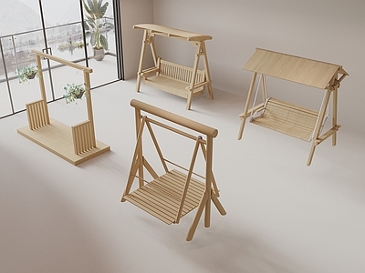 原木风秋千椅 原木风秋千椅 庭院椅 摇椅 休闲椅