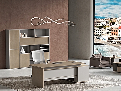 现代简约办公桌 办公桌空间 主管桌空间 经理桌空间 班台 高管桌