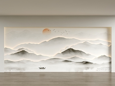 新中式宋式客厅 新中式背景墙 山水背景墙 客厅背景墙 沙发背景墙 山水线条背景墙