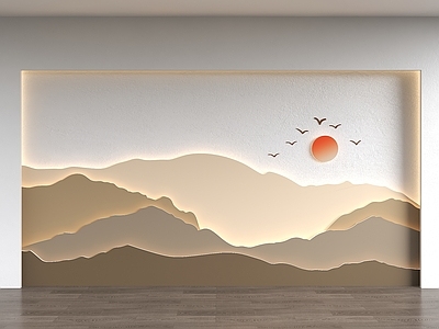 新中式家居客厅 新中式背景墙 山水背景墙 客厅背景墙 沙发背景墙 玄关背景