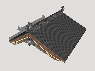 新中式屋檐 建筑屋顶屋面 古建屋顶 古建坡屋面