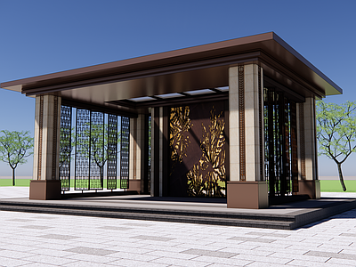 新中式小公建 新中式景观亭廊 轻奢景观亭廊 小区景观亭廊 休闲景观亭廊