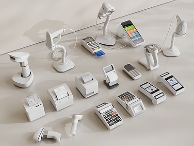 极简公用器材 现代收银机  收银台 扫码器 扫码枪 结账机