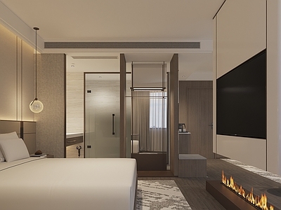 现代简约酒店客房