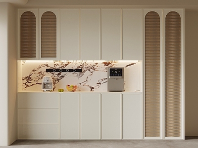 奶油风玄关 餐边柜