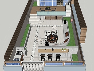 现代简约屋顶花园