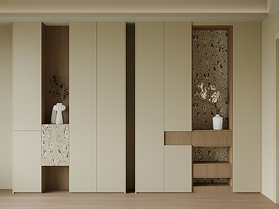 奶油风玄关 鞋柜