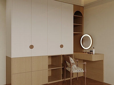 奶油风主卧 衣柜