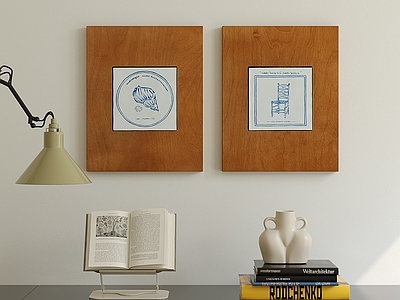 中古风挂画组合 现代中古挂画 复古挂画