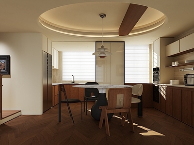 奶油风家居餐厅 中古餐厅 复古餐厅