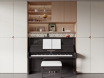 现代简约乐器 钢琴 乐器 储物柜 装饰柜