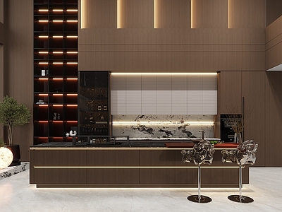 现代轻奢别墅客餐厅