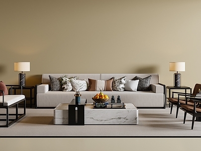 新中式沙发组合