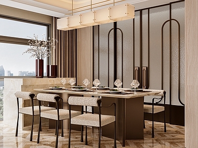 新中式岛台餐厅 法式复古餐厅 老钱风餐厅 别墅餐厅 法式轻奢餐厅 复古餐厅