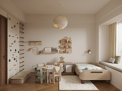 原木风通用儿童房 蒙氏儿童房 儿童房