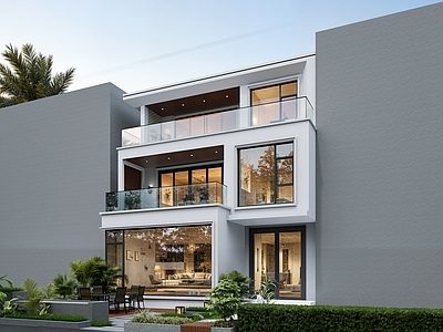 现代简约独栋别墅 两层现代别墅
