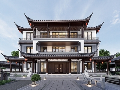 新中式四合院 中式合院别墅