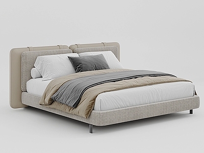 意式极简双人床 双人床