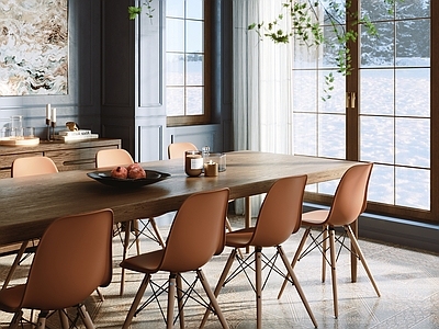 现代复古家居餐厅