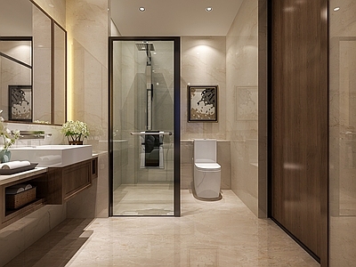 现代简约酒店卫生间 新中式酒店卫生间