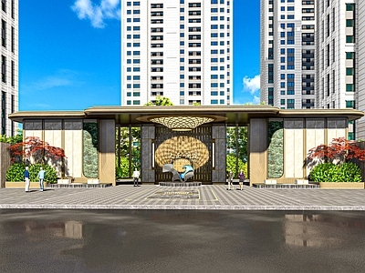 新中式入口大门