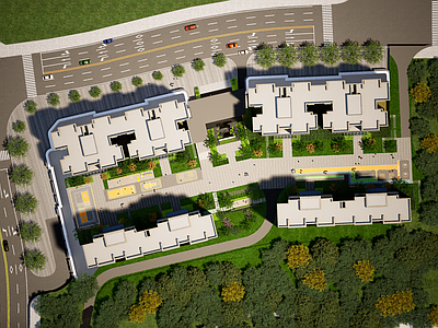 现代简约运动空间 小区景观 现代景观