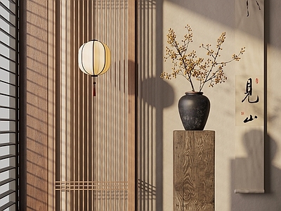 新中式玄关花瓶 吊灯