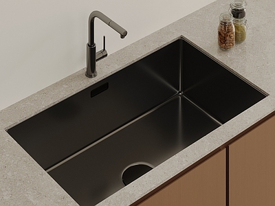 现代简约封闭式厨房 现代不锈钢水槽 厨房洗手池 台下洗菜盆 不锈钢洗手池 嵌入式单槽