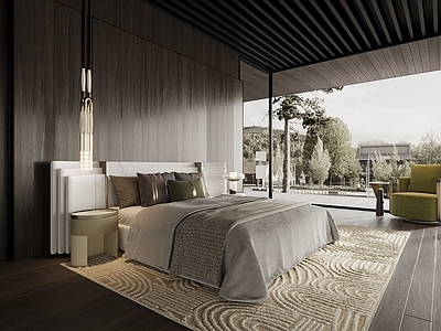 意式极简主卧 现代卧室 主卧