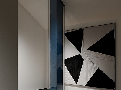 极简挂画 现代挂画 黑白挂画 黑白抽象画 油画 极简挂画