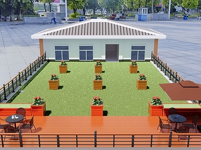 现代简约屋顶花园