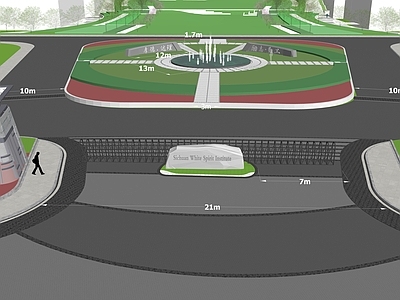 现代主义教育校园景观 学校大门 校园景观 学校广场