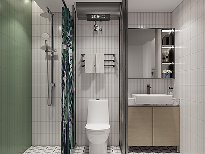 现代简约卫生间 公寓卫生间 北欧宜家风格