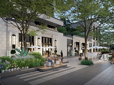 现代简约商业综合体景观 景观商业街