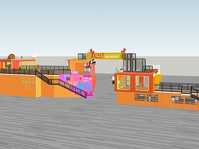 集装箱模块化设计商业街 夜市 集装箱 商业建筑 商业街 美食城