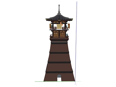 日式古建筑 大望塔 瞭望塔 哨岗
