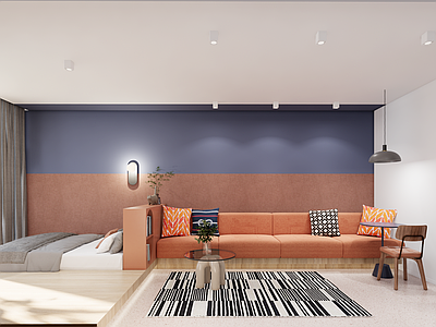 现代简约公寓 公寓客厅卧室