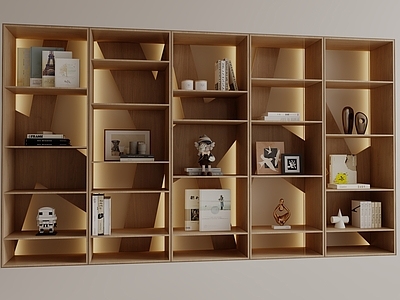 原木奶油风书柜 现代书柜装饰柜