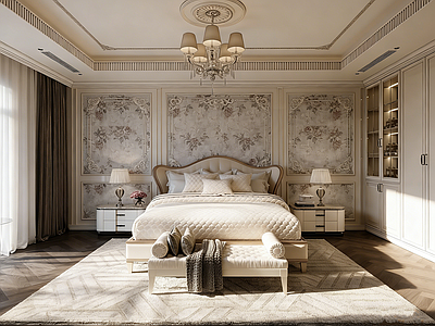 法式酒店客房 酒店 卧室