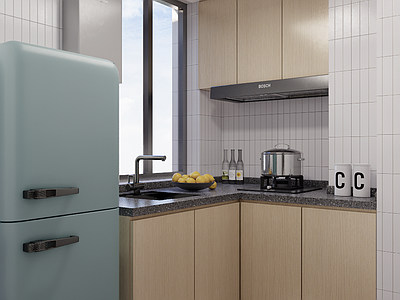 中古风封闭式厨房 公寓厨房