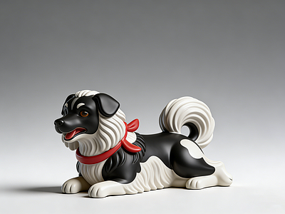 现代雕塑摆件  小狗 雕塑 美陈 狮子狗