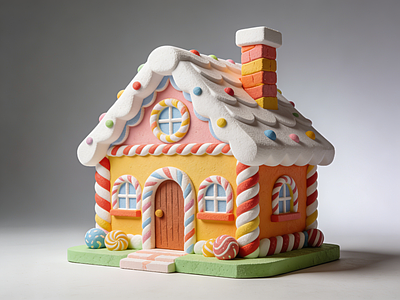 童话风雕塑摆件 糖果屋 童话屋 小木屋 雕塑 美陈