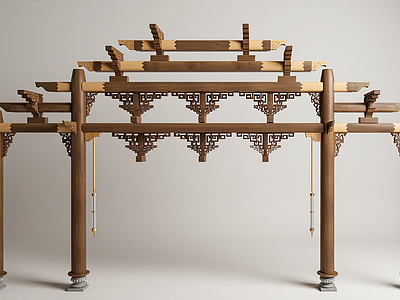 新中式雕花 中式木梁 雕花木梁 粱托 梁柱结构