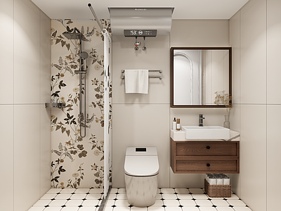 奶油风卫生间 美式卫生间 欧式卫生间