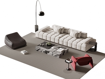 极简沙发组合 现代 简约沙发茶几组合