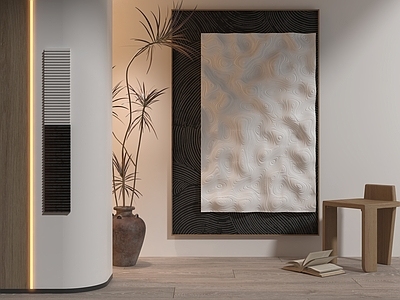 侘寂风玄关挂画 挂画