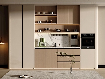 奶油风酒柜 现代酒柜